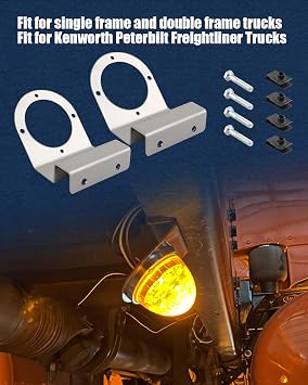 2PCS 45 Degree Watermelon Light Bracket Fit for Kenworth Peterbilt Freightliner Trucks