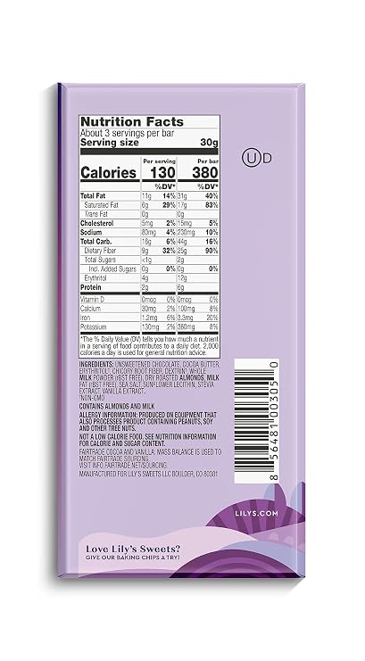 Lily's Chocolate Variety Pack | Stevia Sweetened, No Added Sugar, Low- Carb, Keto Friendly | 6 Flavors, 1 Bar each | Sampler, Gift Set
