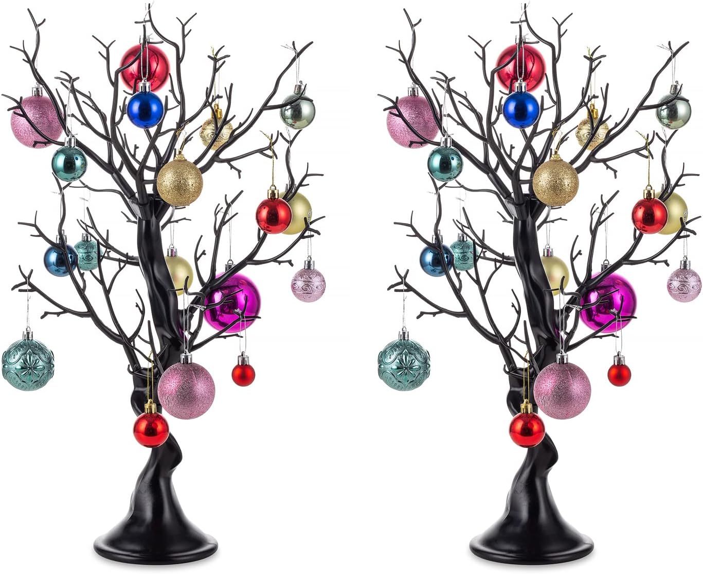 Nuptio Artificial Black Tree Christmas 2 Pcs 22.8in Tall