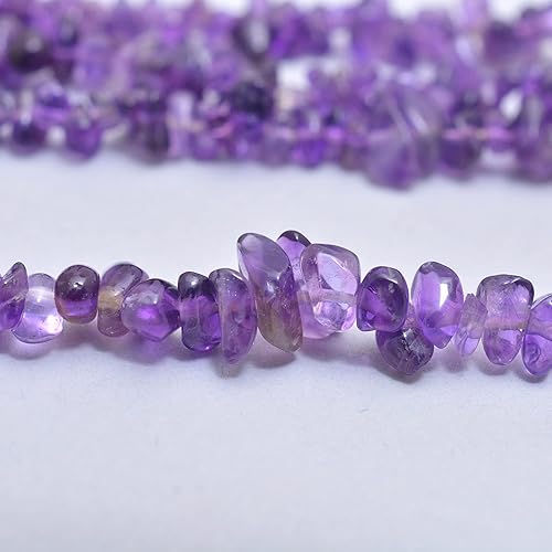 Miniatura 3 de Gems Valley Cuentas de grava de piedras preciosas naturales hebra de chips curativos de amatista para collar cuentas de amatista de 5 a 0315in 34