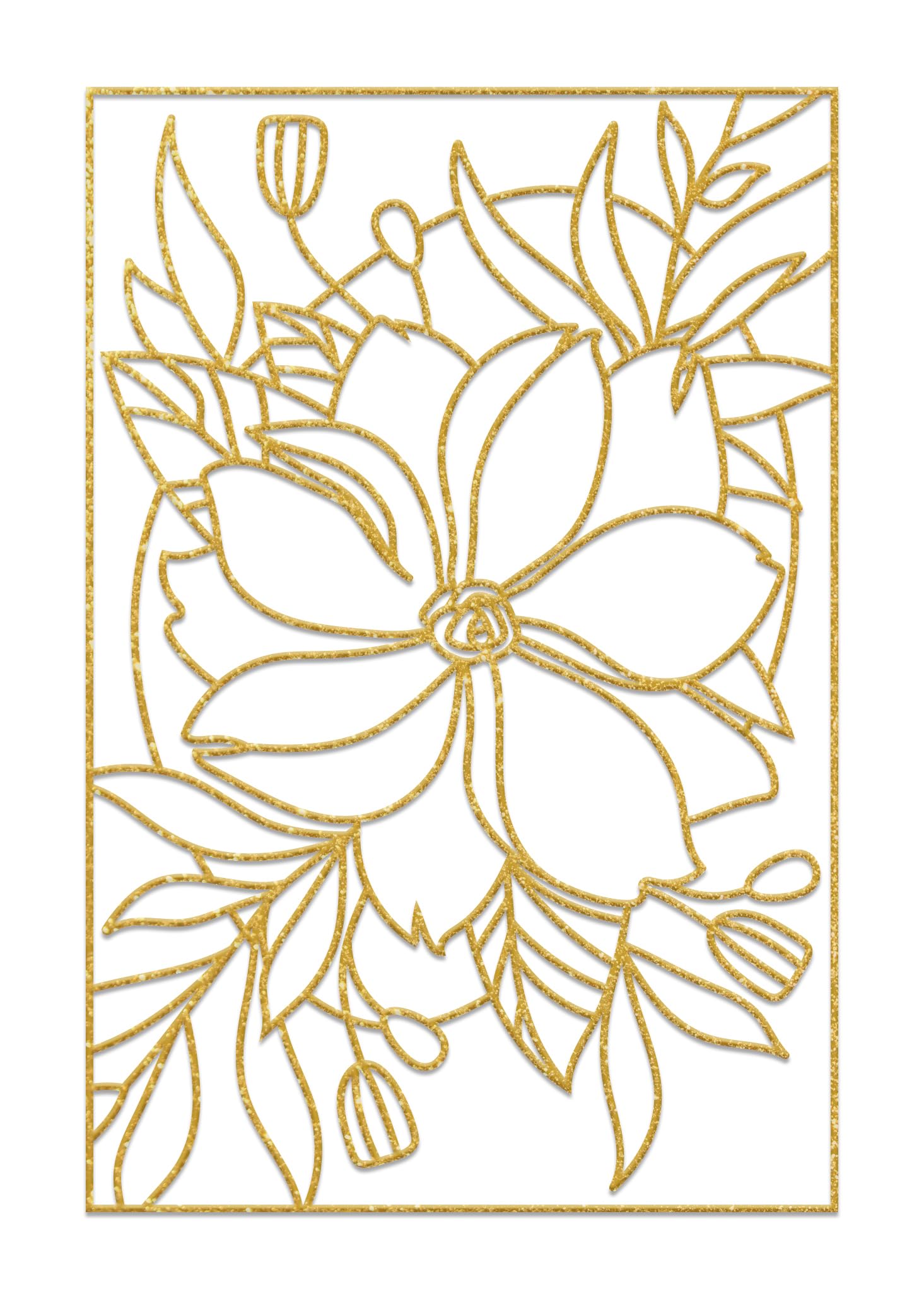 DUS0943C - Kreativset mit 5 Seidenbildern zum Bemalen und Rahmen, Floral, 1 Set
