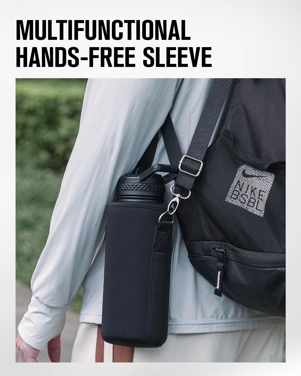 Coolplus 32 oz Water Bottle Insulated, Stainless Steel Water Flask With Straw Metal Double-Walled Vacuum With Carry Sleeve Leakproof, Keep Cold 48 Hrs Hot 24hrs, Black - Image 4