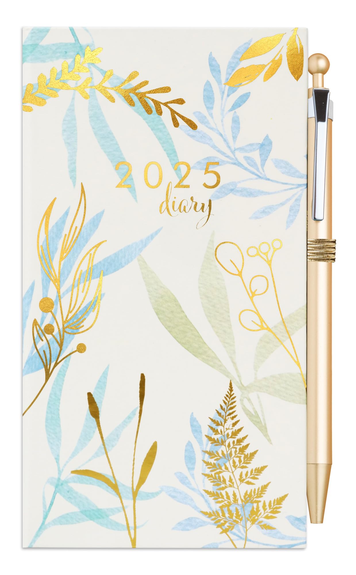 Star Online 2026 Luxury Diary Slim Week to View 2026 Diaries Full Year With Pen (Botanicals Gold Foil)