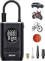 ZGZUXO 150PSI Cordless Tire Inflator Portable Air Compressor for Car Bike Motorcycle Balls - Auto Shut-Off LED Light Pressure Gauge