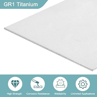 uxcell 2Pcs GR1 Titanium Plate Sheet, 100x100x2mm Titanium Alloy Metal Sheet for Industrial Machinery Metalworking (4x4x0.08)