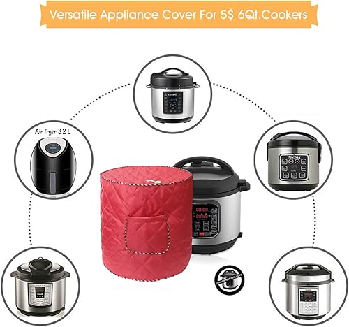 Miniatura 3 de Funda para freidora de aire también para olla instantánea de 6 cuartos de galón y olla a presión eléctrica con bolsillo, cubierta a prueba de polvo