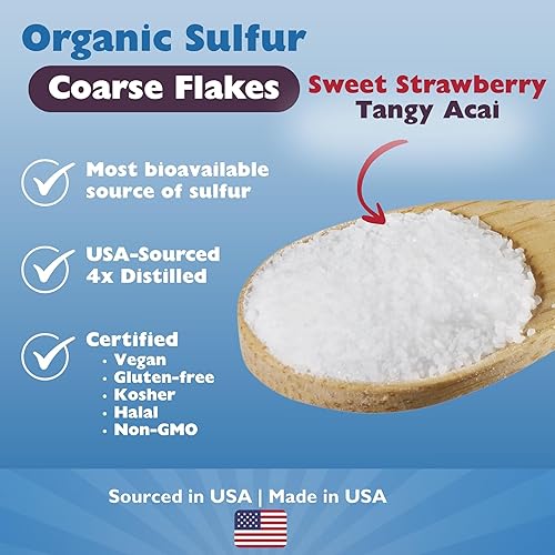 Miniatura 26 de KALA HEALTH MSMPure - Escamas de polvo MSM grueso con sabor a melocotón de frambuesa, MSM de origen estadounidense para la salud