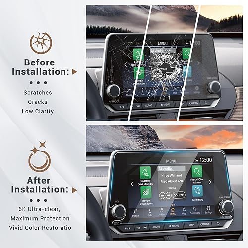 Miniatura 5 de YEE PIN Protector de pantalla para Rogue S SV 2023 2024 2025 de 8 pulgadas para accesorios Nissan Rogue 2024 y Nissan Altima 2.5 SR SV SL 2019-2025
