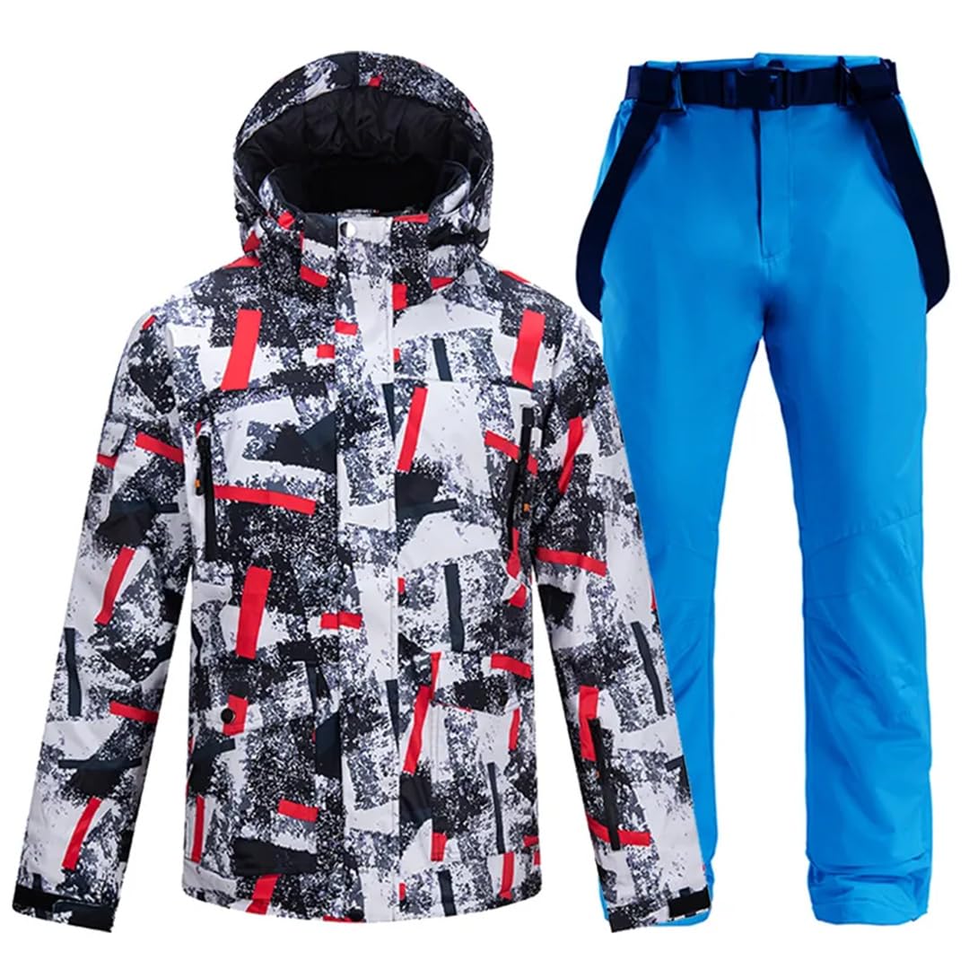 Męski zimowy outdoorowy sport śnieg narciarstwo zestaw Camo1 termiczne wodoodporne wiatroszczelne kurtki i spodnie snowboardowe, Kolor09, L
