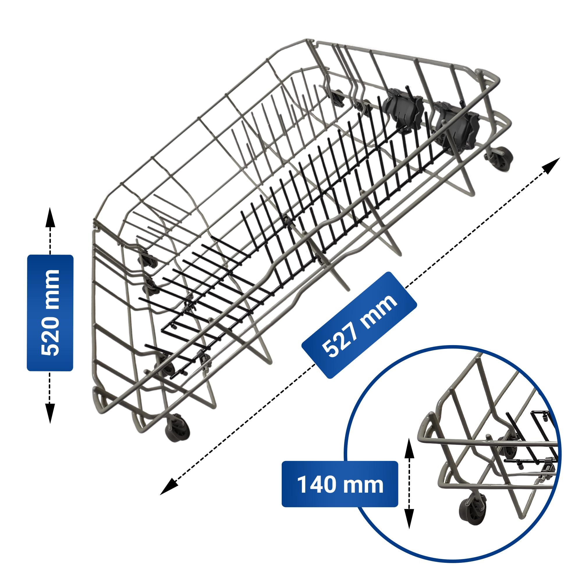VIOKS Geschirrkorb Unten Spülmaschine Ersatz für Bosch 775102 00775102 | Spülmaschinenkorb Korb Unterkorb Ersatzkorb, ersetzt 00686540, Dishwasher Basket, für Geschirrspüler