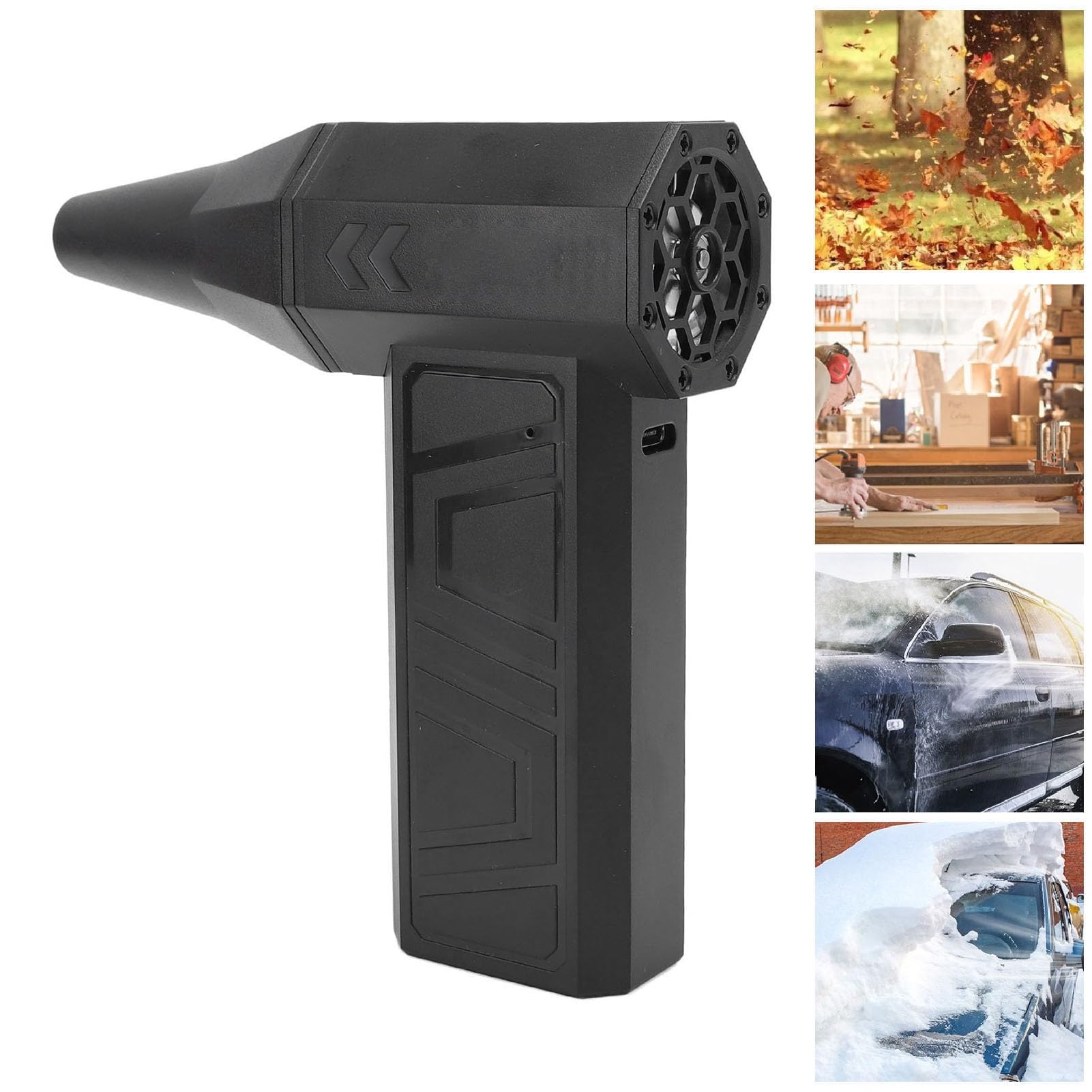 Soplador eléctrico de aire comprimido, 130.000 RPM, inalámbrico, secador por chorro, ventilador turbo recargable con 2 boquillas magnéticas y control de velocidad continuo, ideal