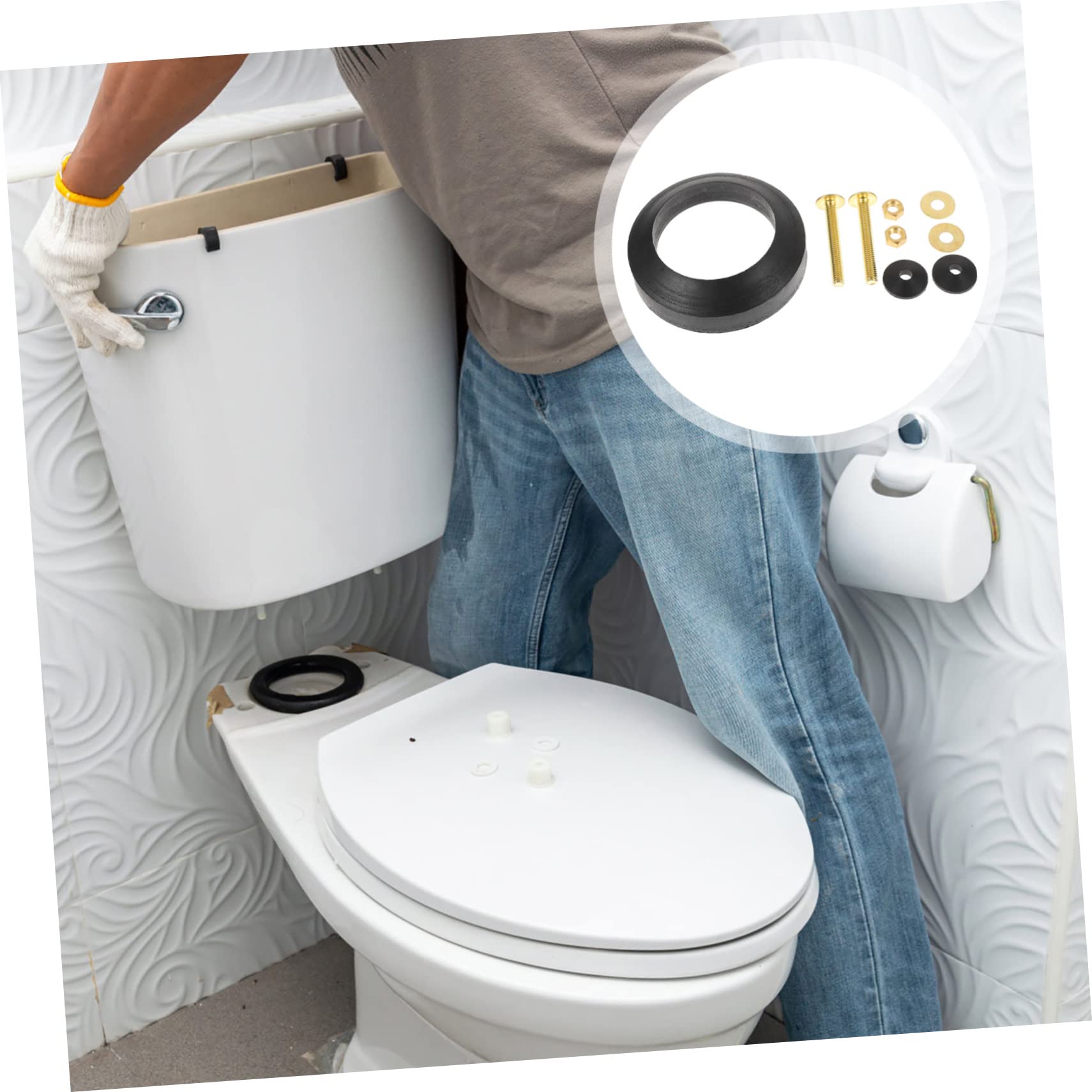 SHINEOFI 3 Set Guarnizioni per Kit Riparazione per Cisterni e Facile e Sicuro Accessori per Wc e Resistente Al