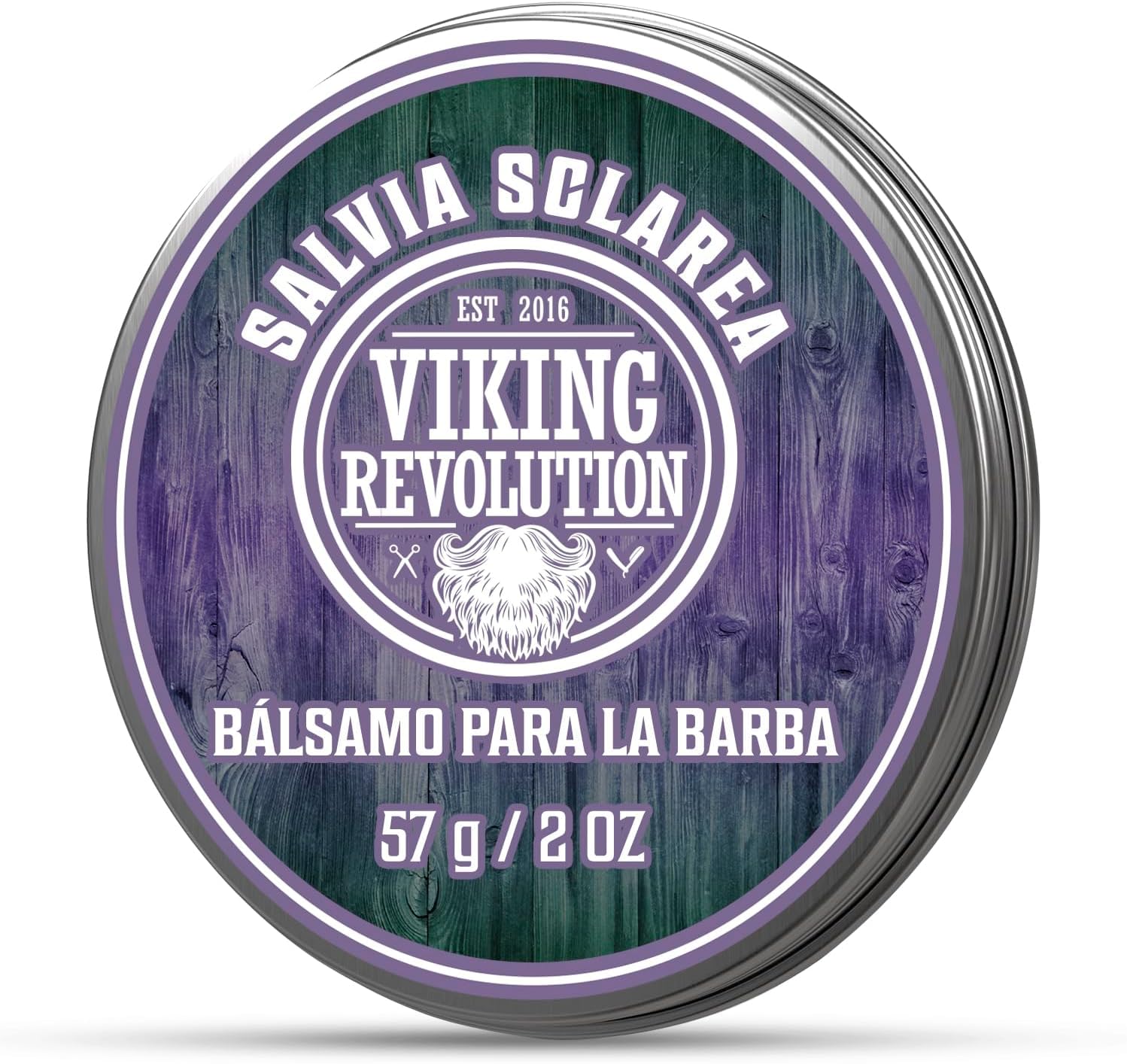 Viking Revolution - Balsamo Barba Hombre - Aceite de Argan y Jojoba - Cera Acondicionadora Sin Aclarado - Suaviza y Fortalece la Barba Hombre - Aroma de Salvia Sclarea - 57g