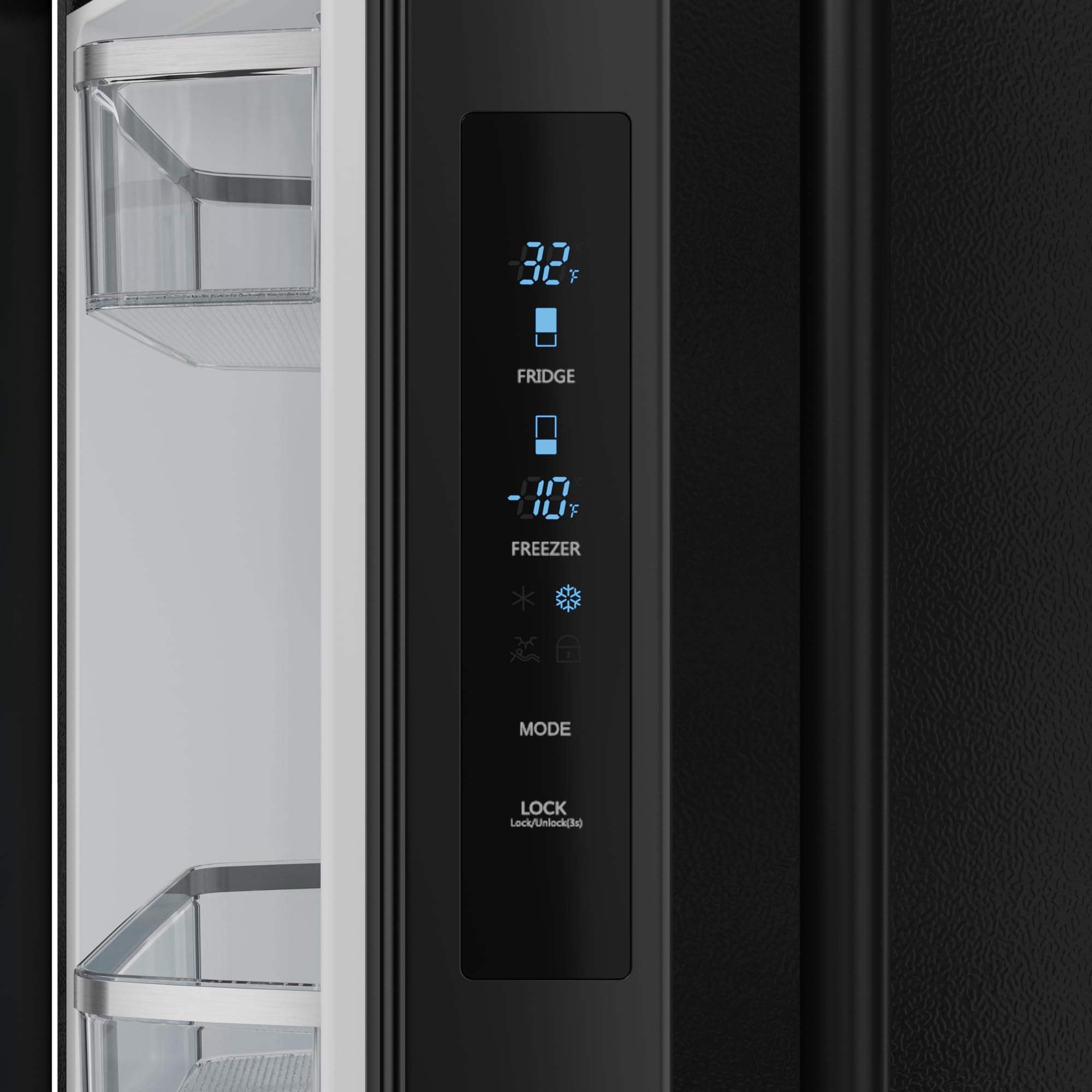 Thor Kitchen Gordon Ramsay 30 Inch 17.7 cu ft French Door Counter Depth Refrigerator with Ice Maker in Black on Fridge.com
