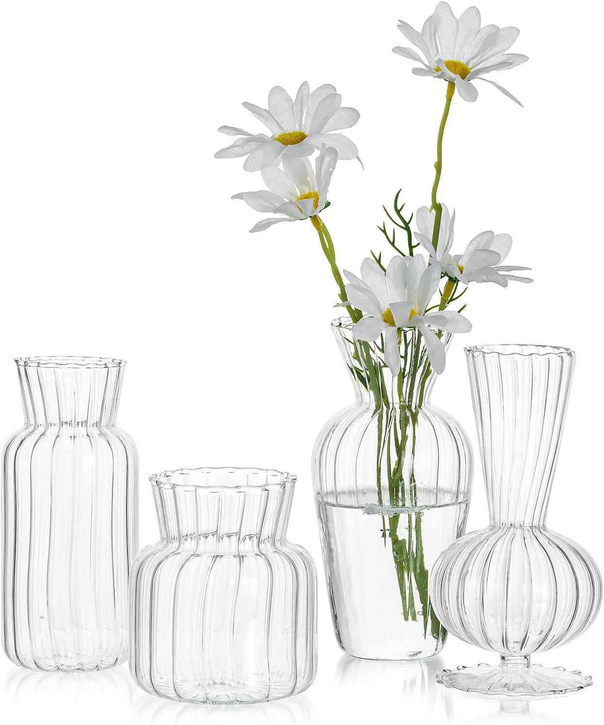 Sandraheer Glass Bud Vases in Bulk Set of 24, Small Glass