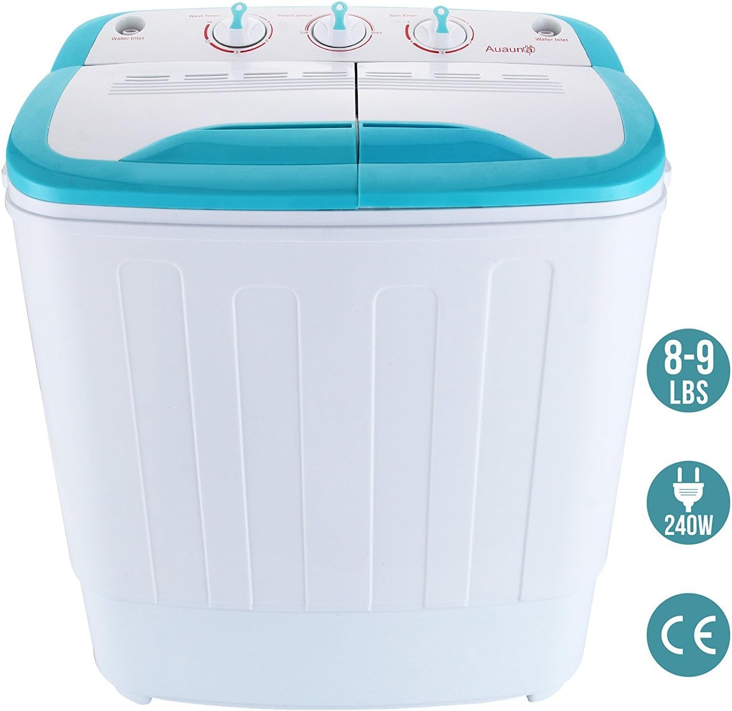 Auauna Portable Mini RV Dorm Compact 8-9lbs Washing Machine Washer Spin Dryer Laundry