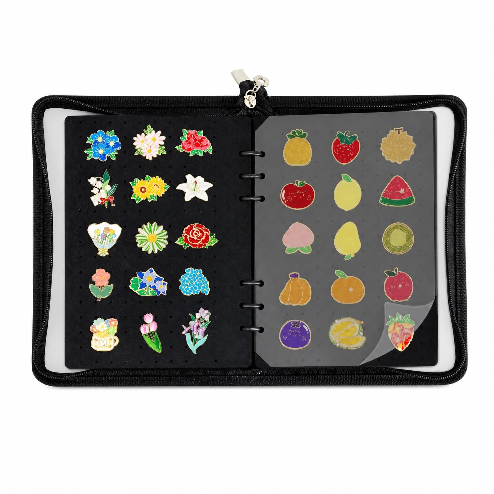 Earring Organizer, Black Felt Jewelry Pouch Storage Bag | Compact 25x20cm Size, Portable Travel Jewelry Organizer, Elegant Black Design (Excluding Accessories)-image-17