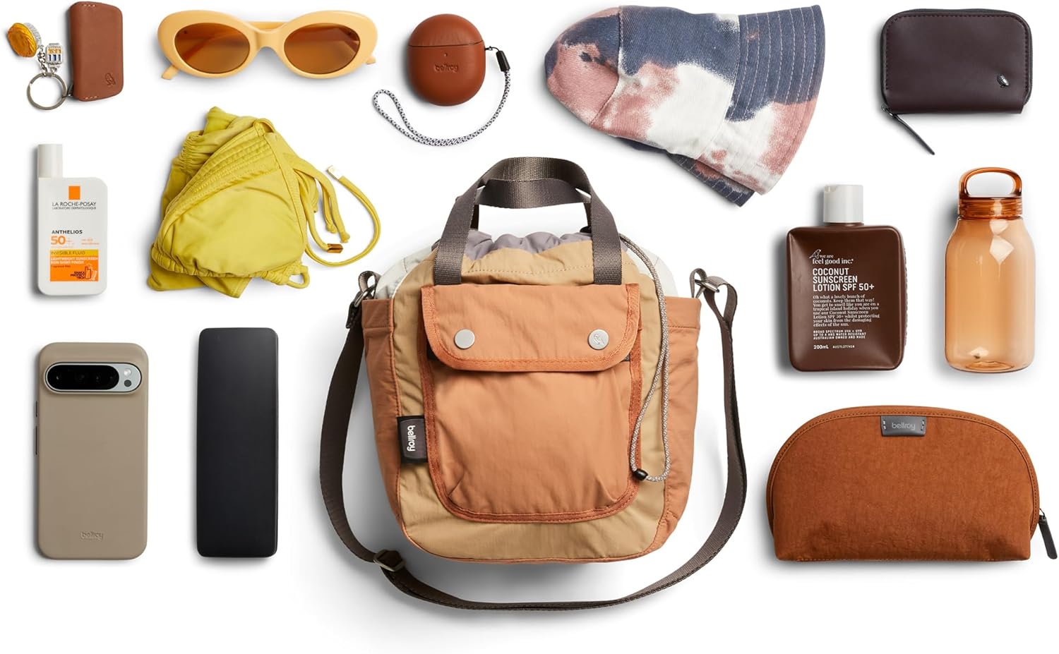 Bellroy Cinch Bucket Bag (compact 9 liter lightweight crossbody bag with external organization, internal zip pocket, adjustable shoulder strap, and adapts to be carried three ways) - SandDune - Image 7