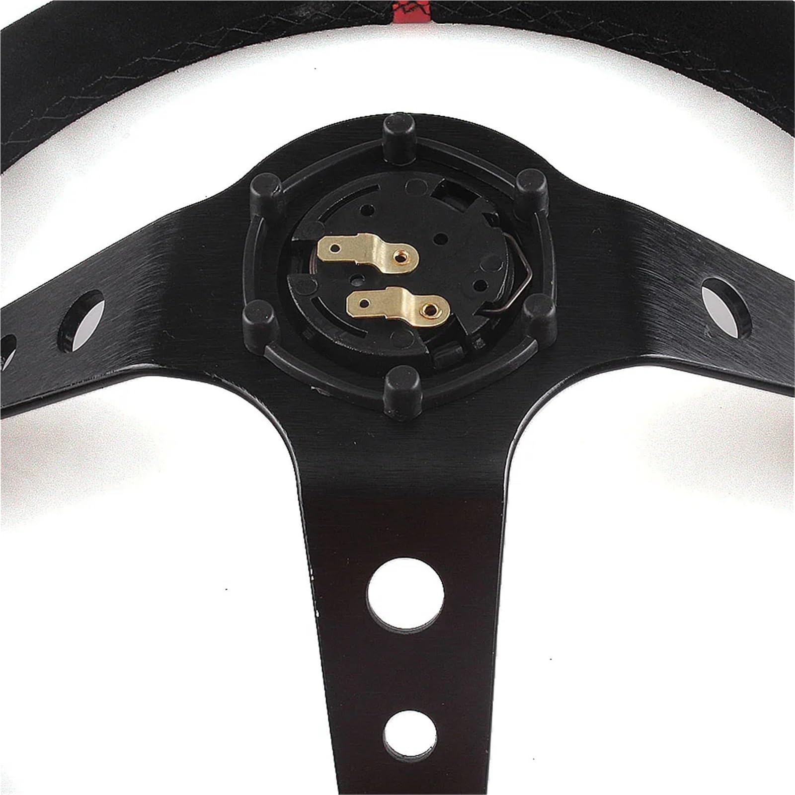 Volante da corsa Volanti universali da corsa for auto in pelle scamosciata 14 pollici 350 mm Volante sportivo alla deriva for mais profondo per corsa rallye(Blue)