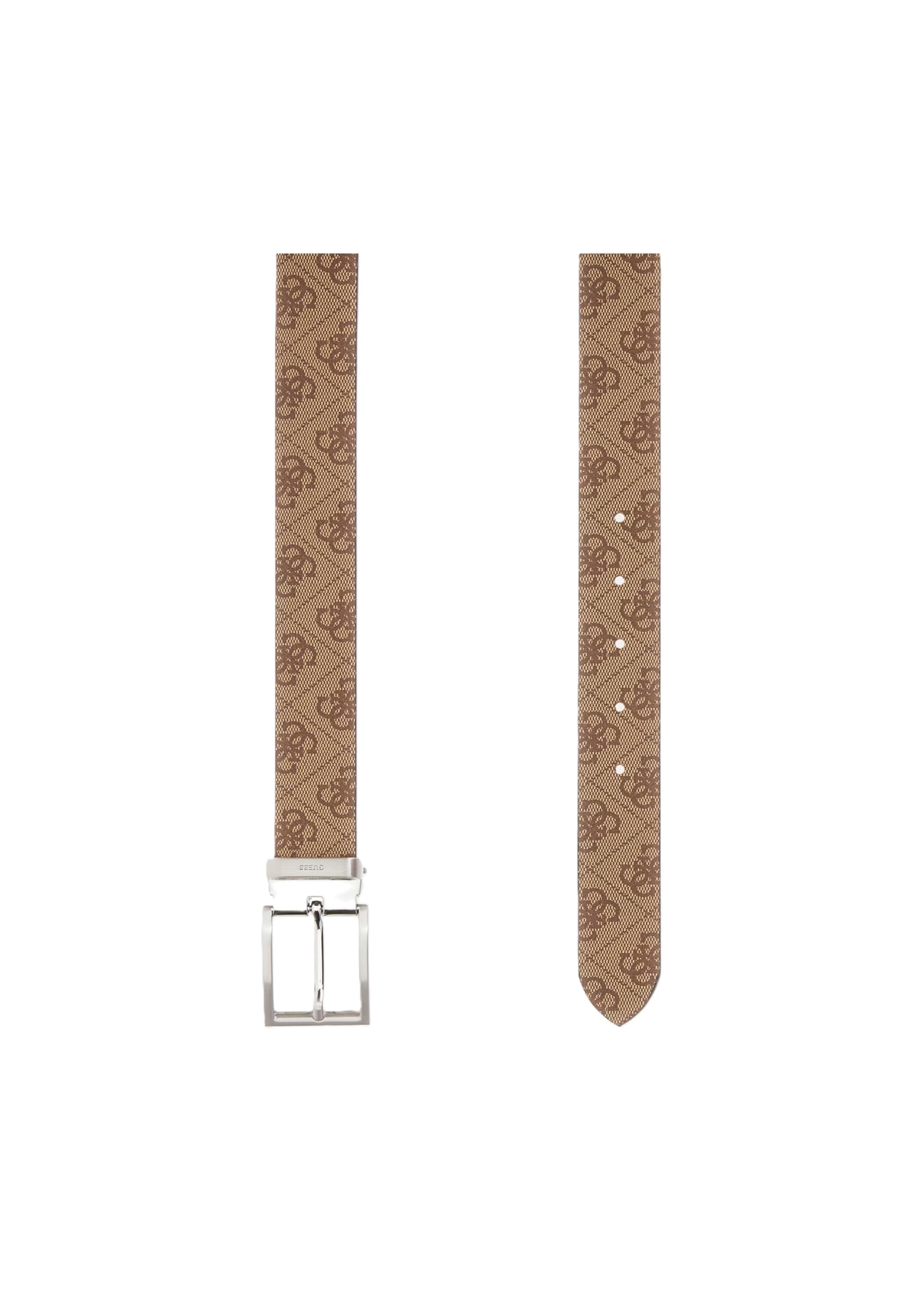 GUESS Gürtel Milano Adjustable & Reversible Belt H35 W115 Beige Brown braun kürzbar