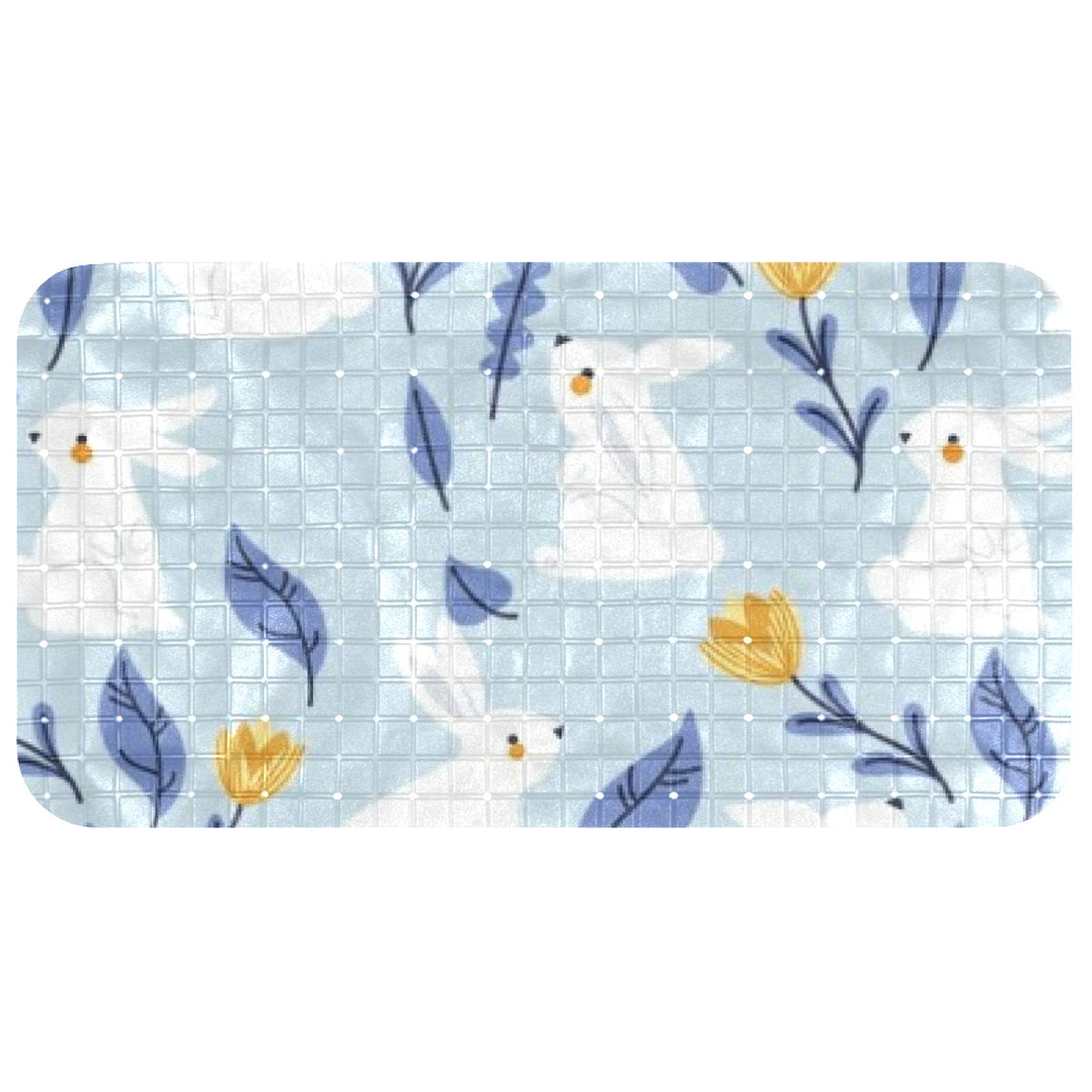Tapis de bain pour bébés et enfants Bennigiry 37x68cm lapin blanc