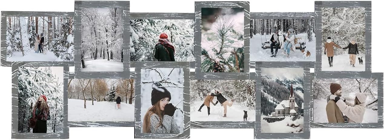 J.M.Deco 12 Opening Collage Picture Frames for Wall Decor, 4x6 Photo Frame Set for Home Decoration/Gallery, Christmas Gifts, Requires Assembly, Ashes Grey