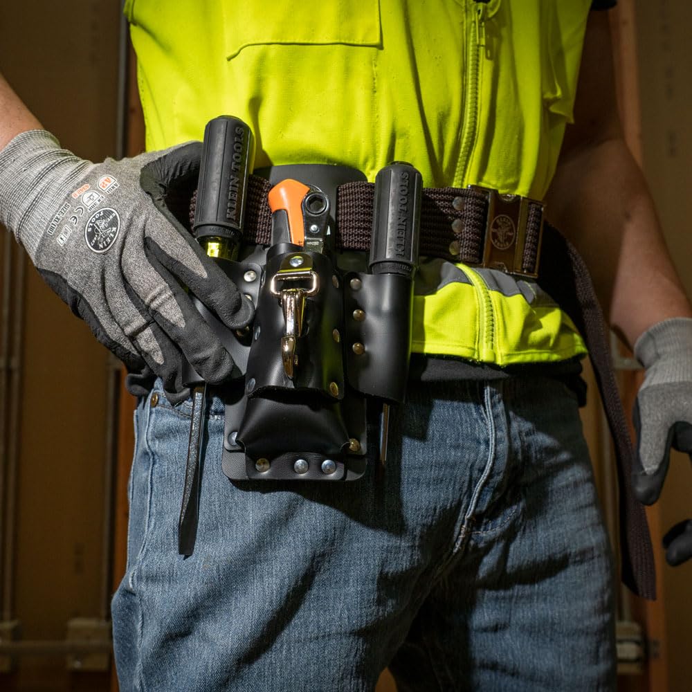 Klein Tools Torba na narzędzia 5119, wielofunkcyjny uchwyt na narzędzia z 4 kieszeniami i uchwytem na noże świetnie nadaje się na prezenty dla elektryków