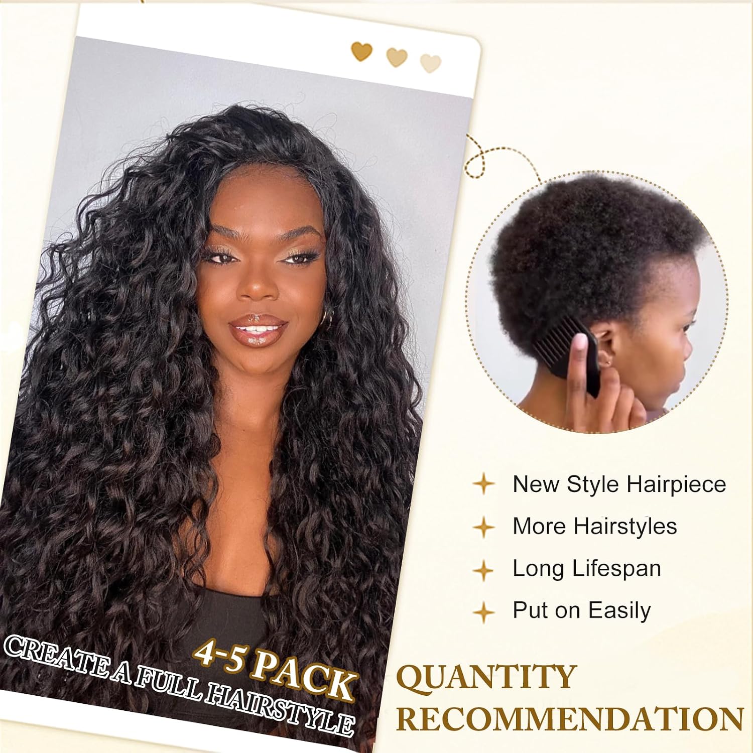 Crochet Human Hair for Black Women Brown Curly Human Crochet Hair Pre Looped Color 4# Feather Crochet Hair Extension Invisible Deep Wave 120g 100 Strands 16 Inch Dark Brown