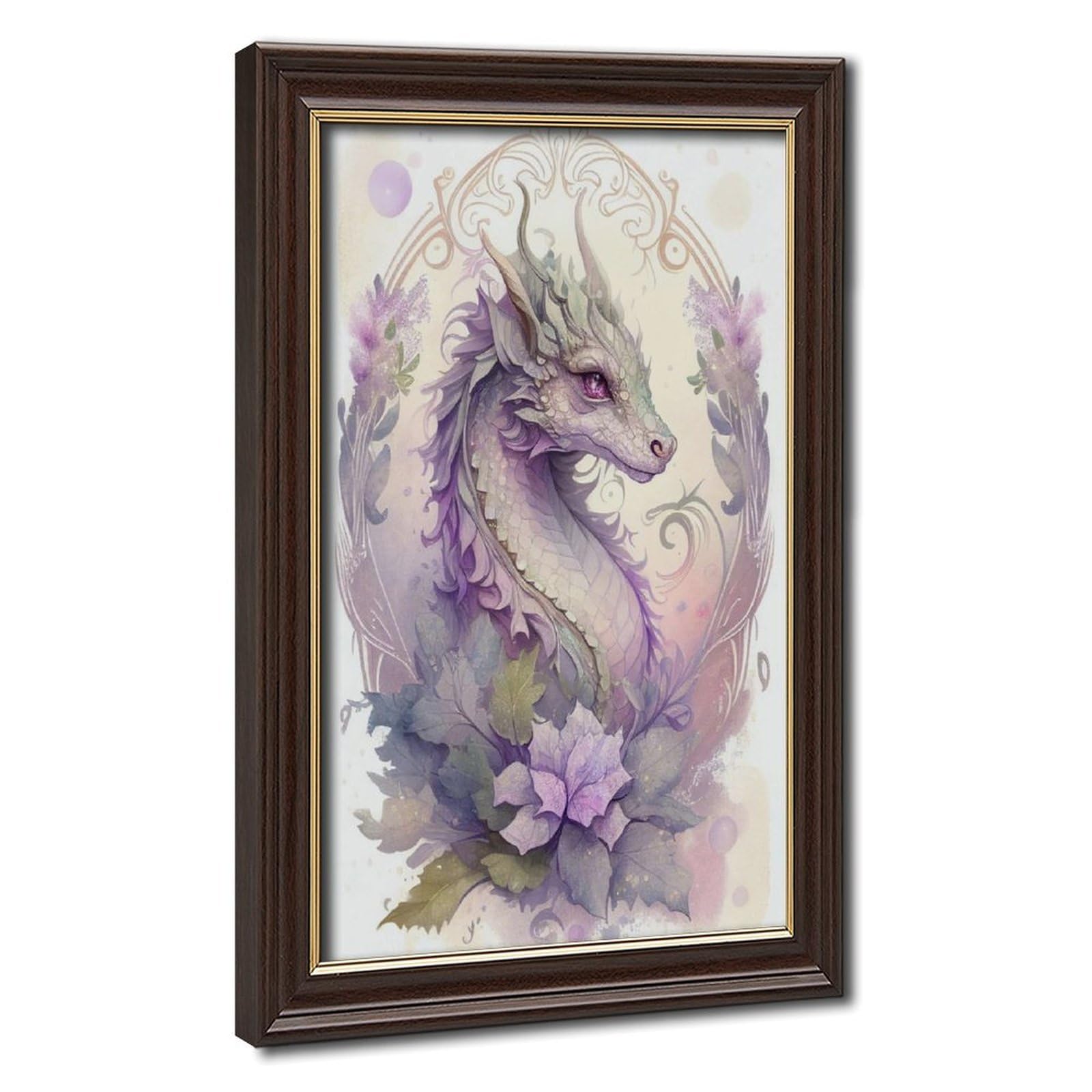 Bareronor Watercolor Dragon Poster (2) Canvas Poster Bedroom Decor Landscape Office Room Decor Gift 24" L X 36" W