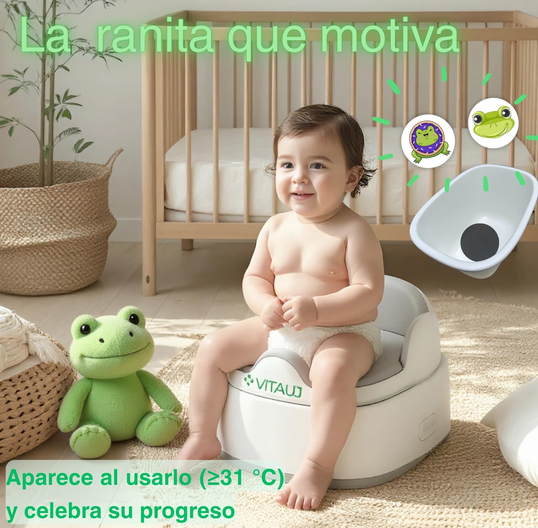 Orinal Bebé 3 en 1 Plegable | Reductor WC, Taburete y Orinal con Sticker de entrenamiento | Antideslizante, Portátil, Suave y Ergonómico | ideal de 1–6 Años