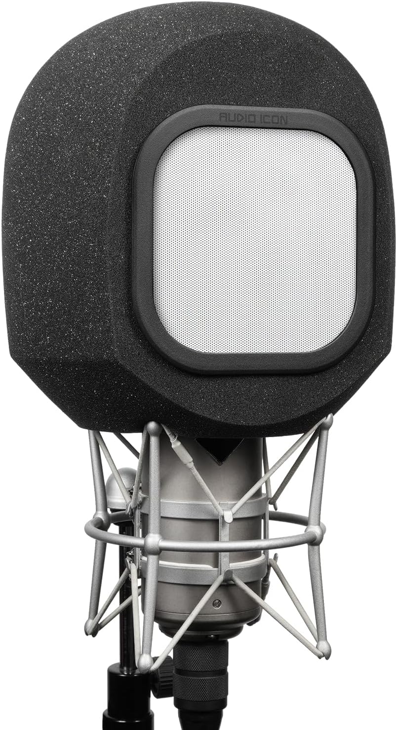 SoundBox G90 Microphone Isolation Booth, Portable Vocal Recording Shield, Pop Filter Studio Sound Windscreen, Acoustic Foam Ball, Soundproof Large U47, Yeti, TLM 49, WA-47 (Metal Pop Filter)