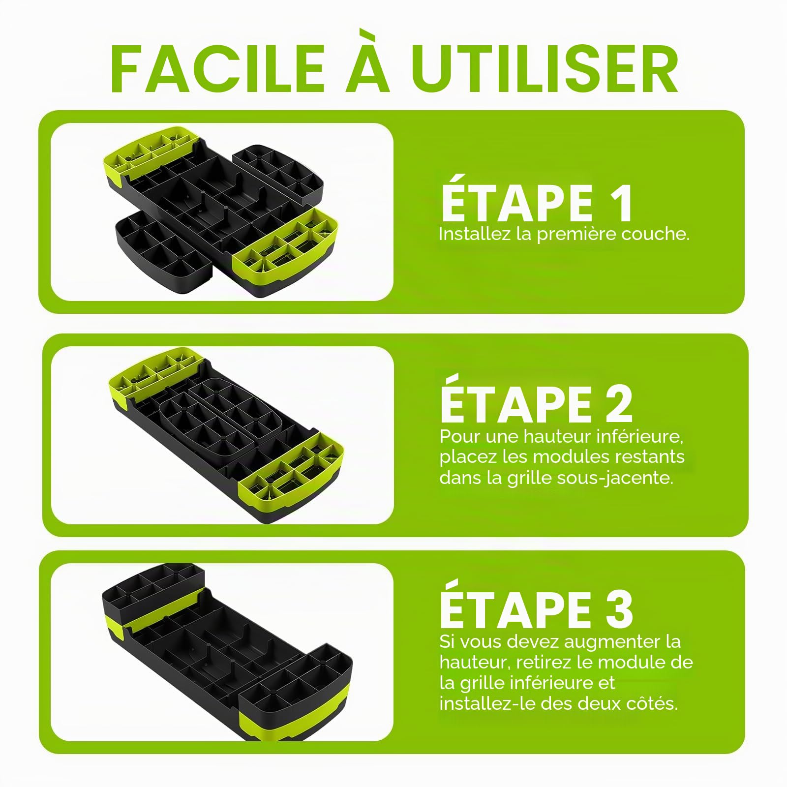 Stepper Fitness Aérobic Hauteur réglable,Basics Plateforme de Step Aérobique,Stepper d'Exercice Réglable Pour la Maison