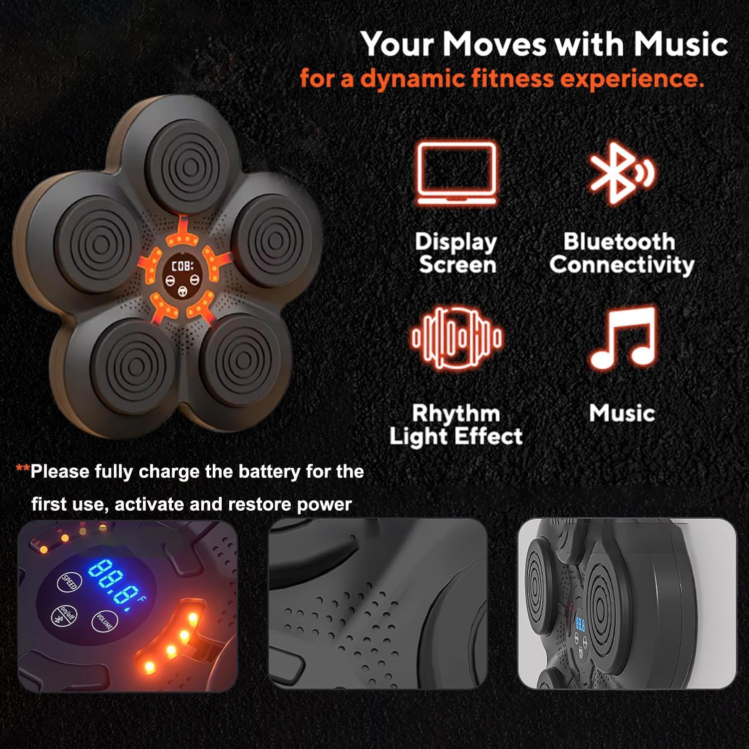 Music Boxing Machine, Musik Boxmaschine Bluetooth mit 2 Sätzen Boxhandschuhen für Erwachsene und Kinder, Boxausrüstung mit 5 Modi, 9 Stufen Geschwindigkeit,Boxmaschine geeignet für Heimtraining und St