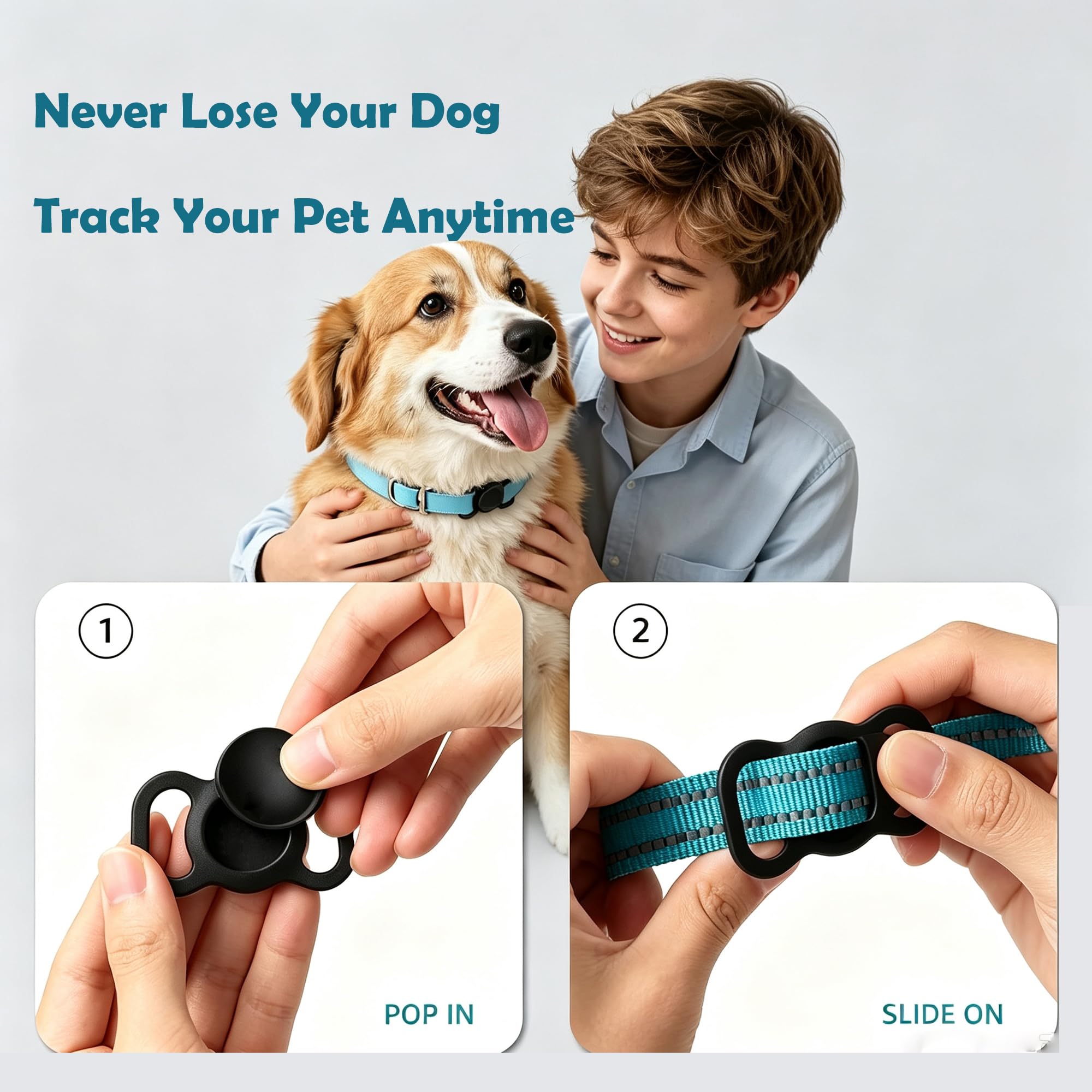 Collier de suivi de chat - Pas de frais, suivi GPS en direct, iOS et