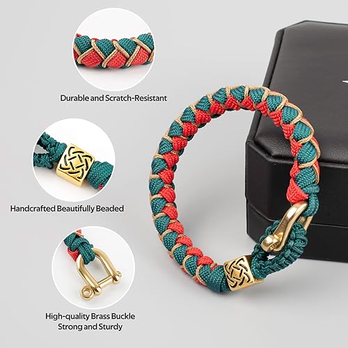 Miniatura 6 de Pulsera de cuerda de paracaídas para hombres y mujeres, pulsera de amistad tejida a mano, hermosa y cómoda, la pulsera de supervivencia es el mejor