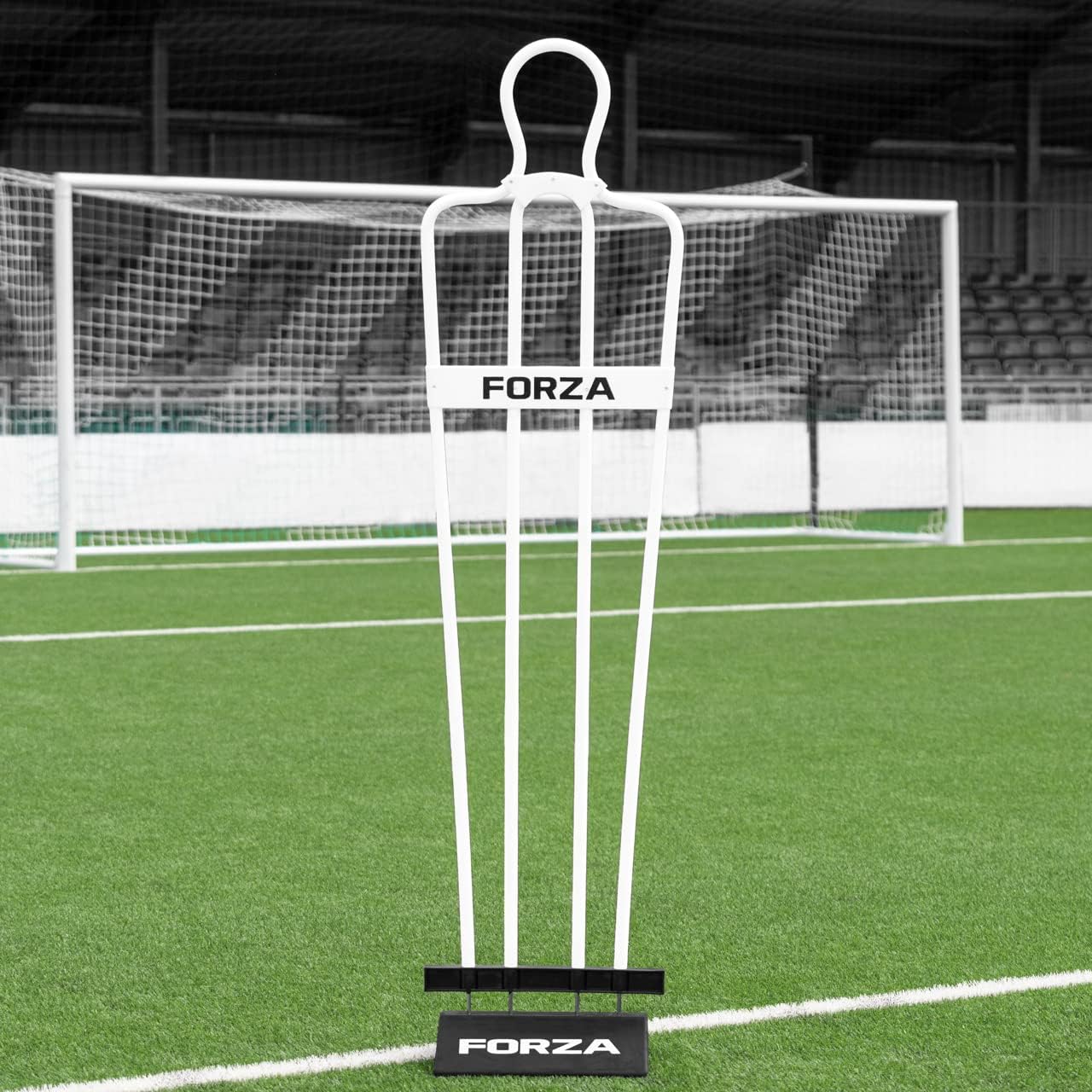 FORZA 6ft Airflow Soccer Mannequin | Wind-Resistant Free Kick Training Dummy for Coaching Drills & Shooting Practice | Shatterproof PVC with Ground Spikes & Optional Base - Pack of 1 or 3