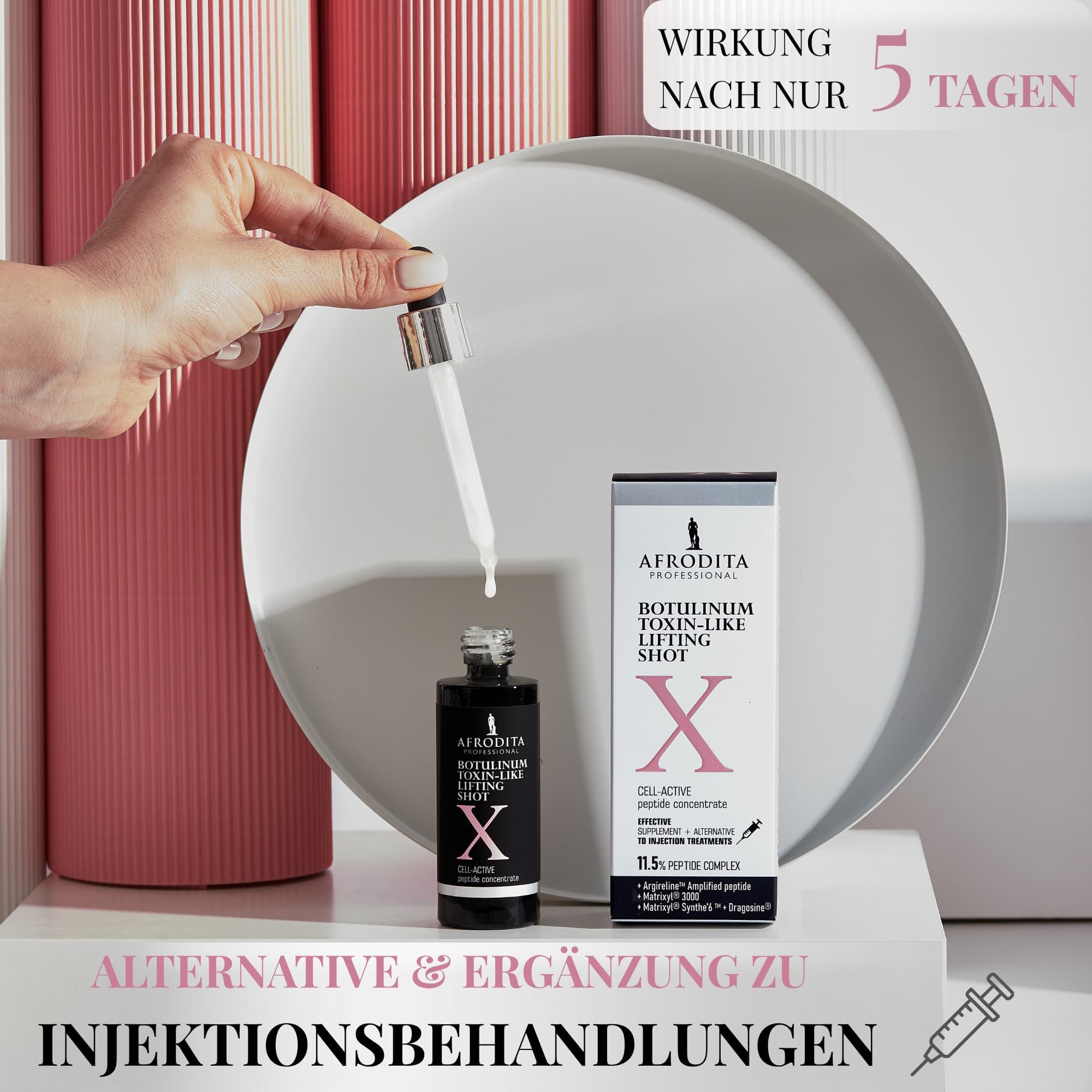 Afrodita Professional Botulinum Toxin-Like X Lifting Shot Peptid-Gesichtsserum gegen Mimikfalten Anti-Aging Lifting Konzentrat für glattere straffere Haut 30 ml
