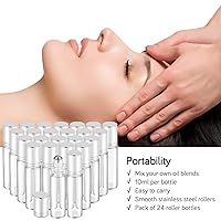Vista 7 de PrettyCare Paquete de 60 botellas de rodillo de aceite esencial de 0.3 fl oz con bola de rodillo de acero inoxidable – a granel recargable a prueba