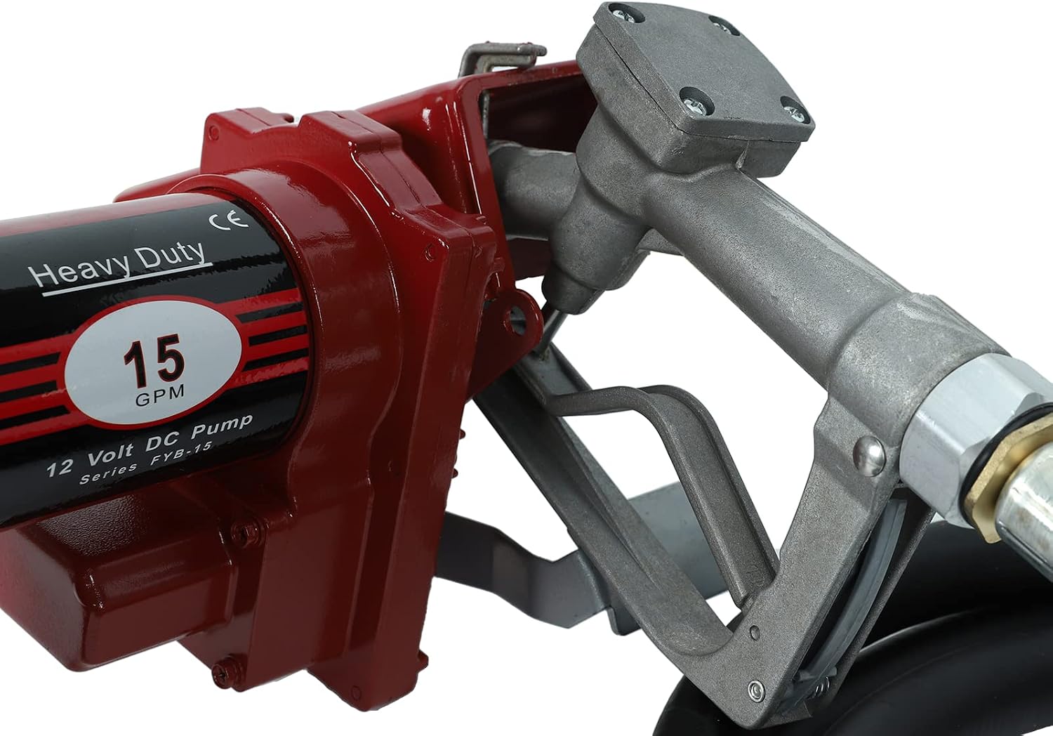 12V 15 GPM Fuel Transfer Pump DC Gasoline for Gasoline Diesel Kerosene with Particulate Filter Red