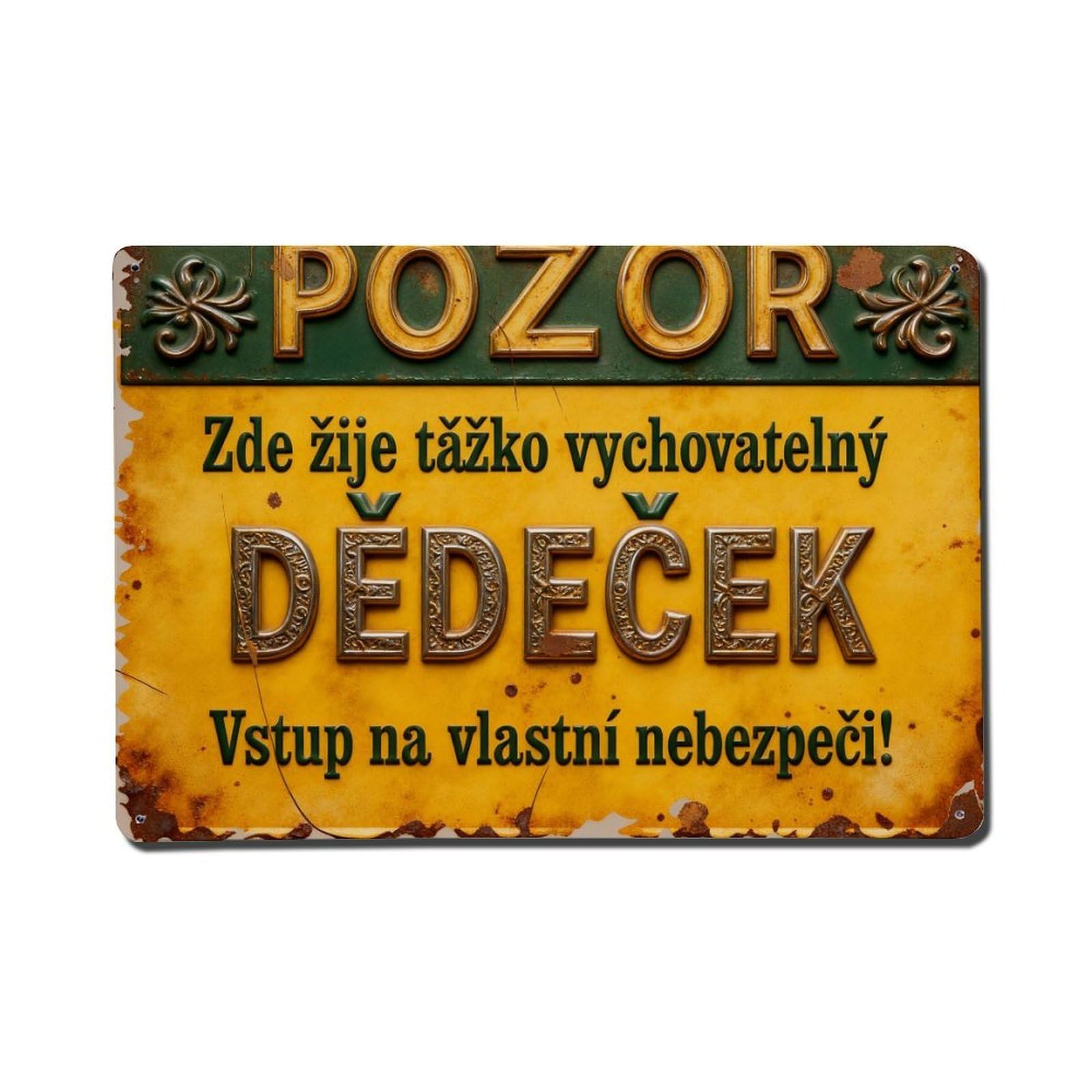 Caution Here Lives Grandpa Entry Metal Tin Sign Plaque