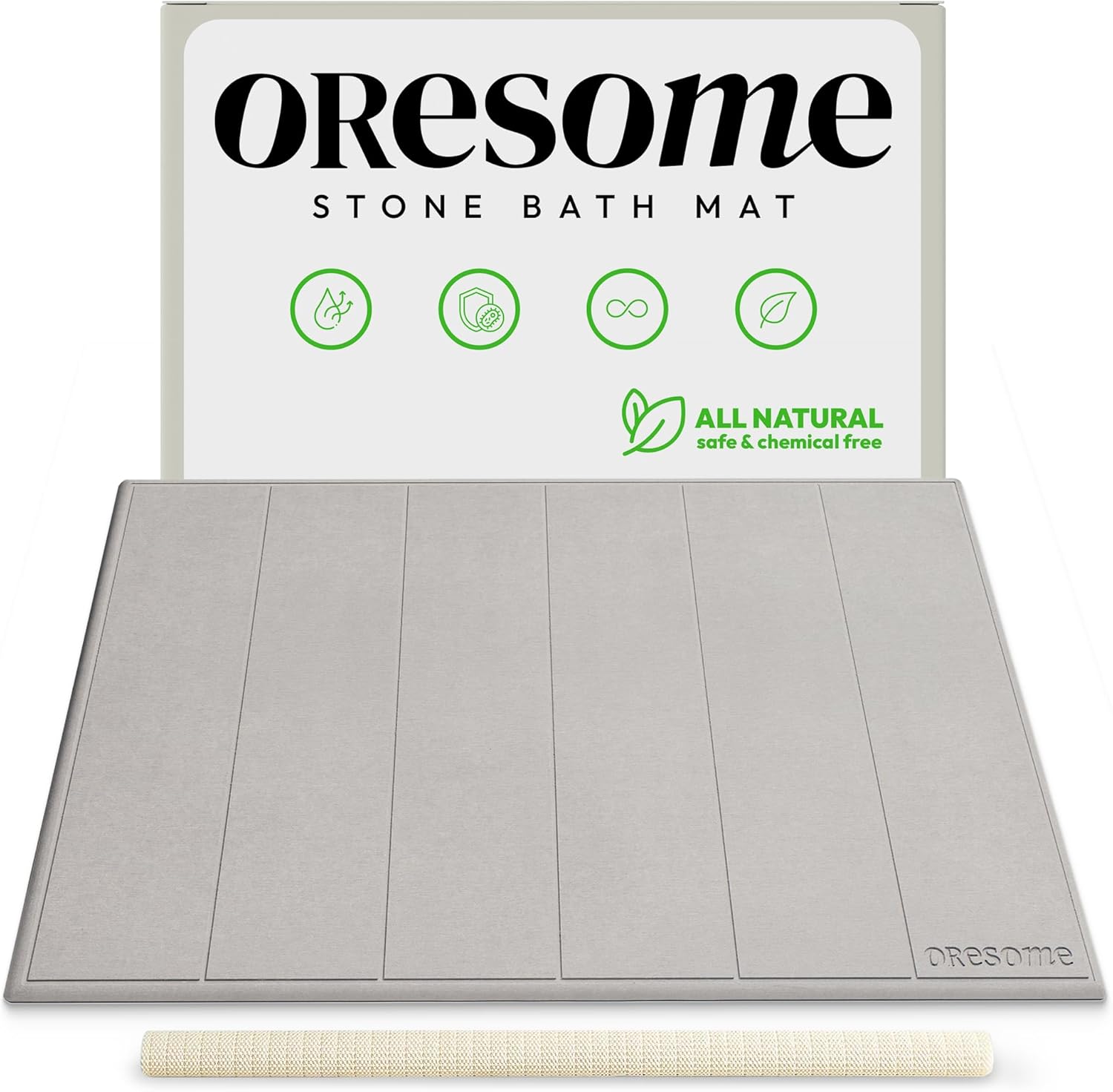 Luxury Quick Dry Stone Bath Mat, Minimalist Easy to Clean Diatomaceous Earth Mat, Super Absorbent Stone Bath Mats for Bathroom and Shower, Water-Absorbing Tapete de Piedra para Baño (1 Pack)