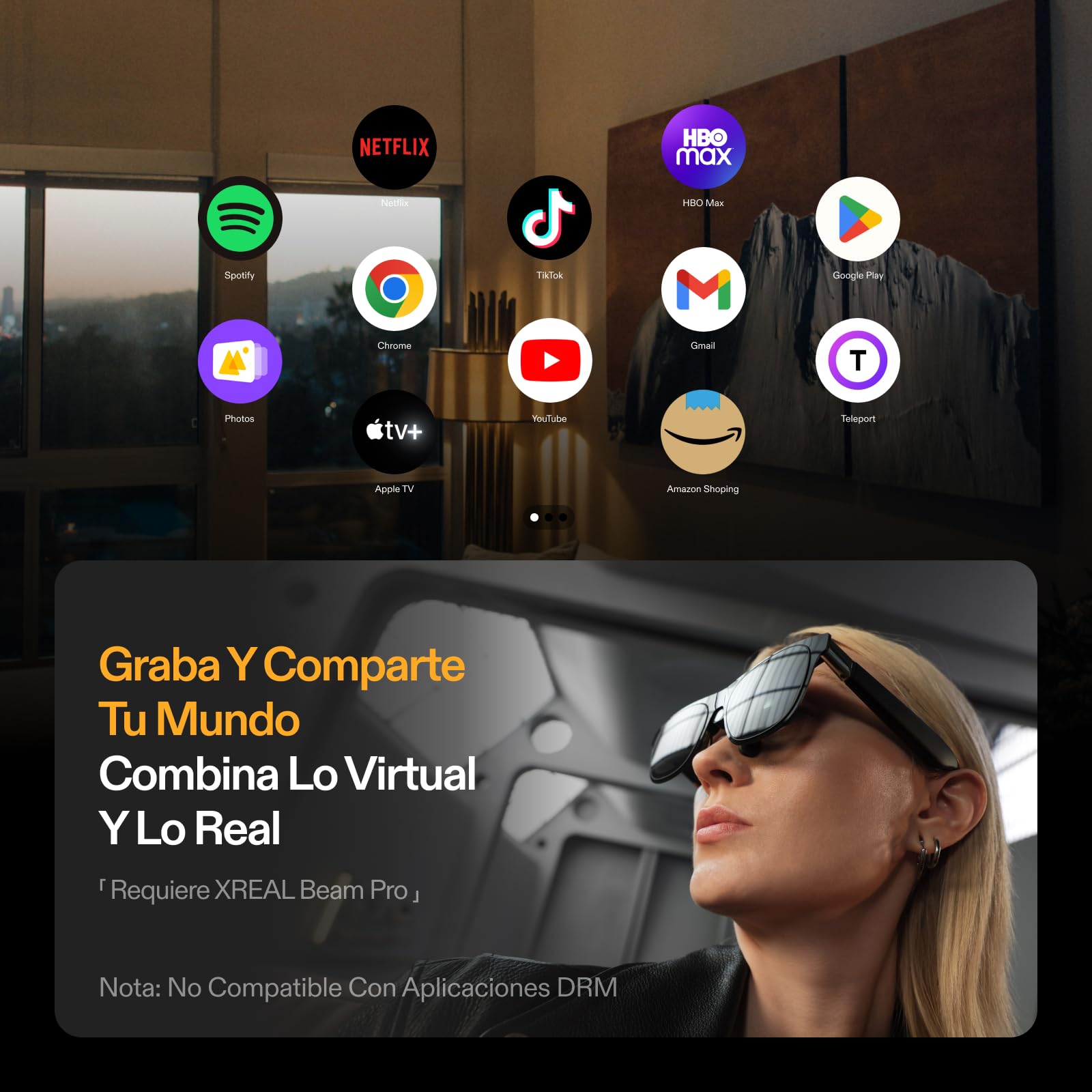 XREAL Eye, Mini Cámara de Vídeo acoplable a las Gafas AR de la serie XREAL One, Kamara RGB de 12 MP, Cámara Inteligente para Gafas de Vídeo, Native 6DoF Spatial Anchor, Instantánea de Fotos y Vídeos