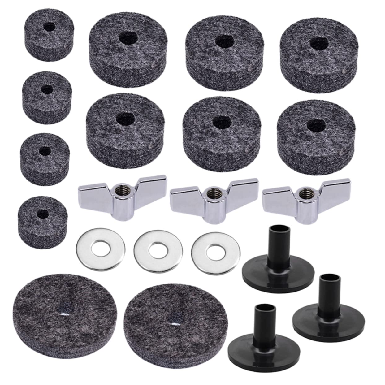 HANABASS Cymbal Felt Pad Replacement Kit 21-piece Set for Drum Cymbals Easy to Use and Replace