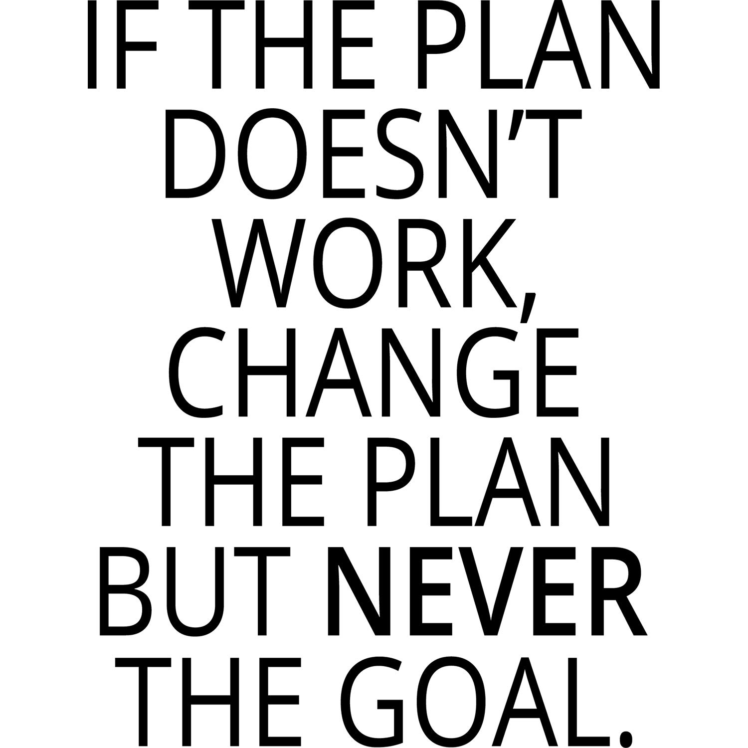 My Vinyl Story If The Plan Doesn't Work Change But Never Goal Wall Sticker Inspirational Decal Motivational Office Decor Quote Art Classroom Gym Words Saying