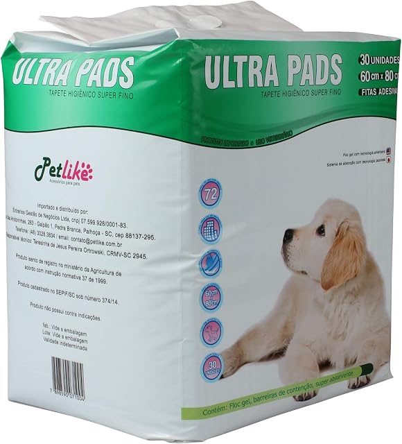 Tapete Higiênico para Cães Ultra Pads Natural, PetLike, 80cmx60cm 30und