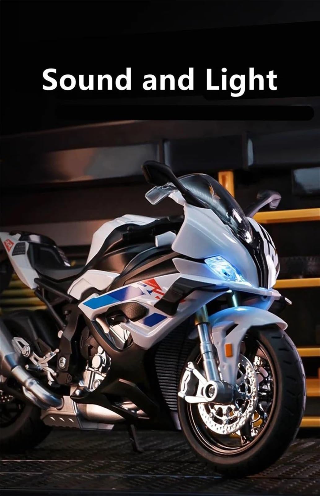 Modelo a Escala de Moto Modelo De Motocicleta para BMW S1000RR A Escala 1/12, Colección, Juguete Hobby, Regalo, Todoterreno(White)