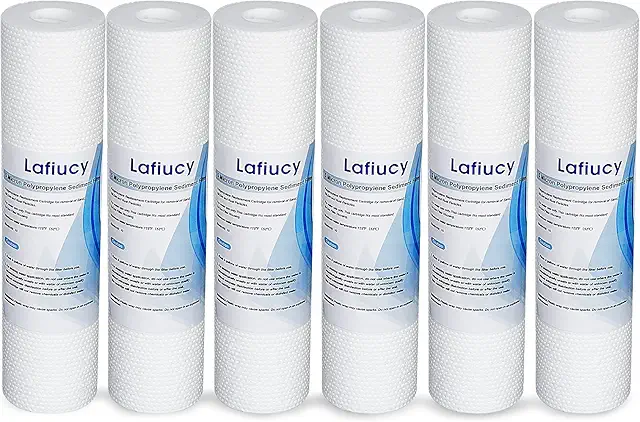 Cartucho de Filtro de Agua 5 Micrones 10x2.5" para Toda la Casa - 6 Pack