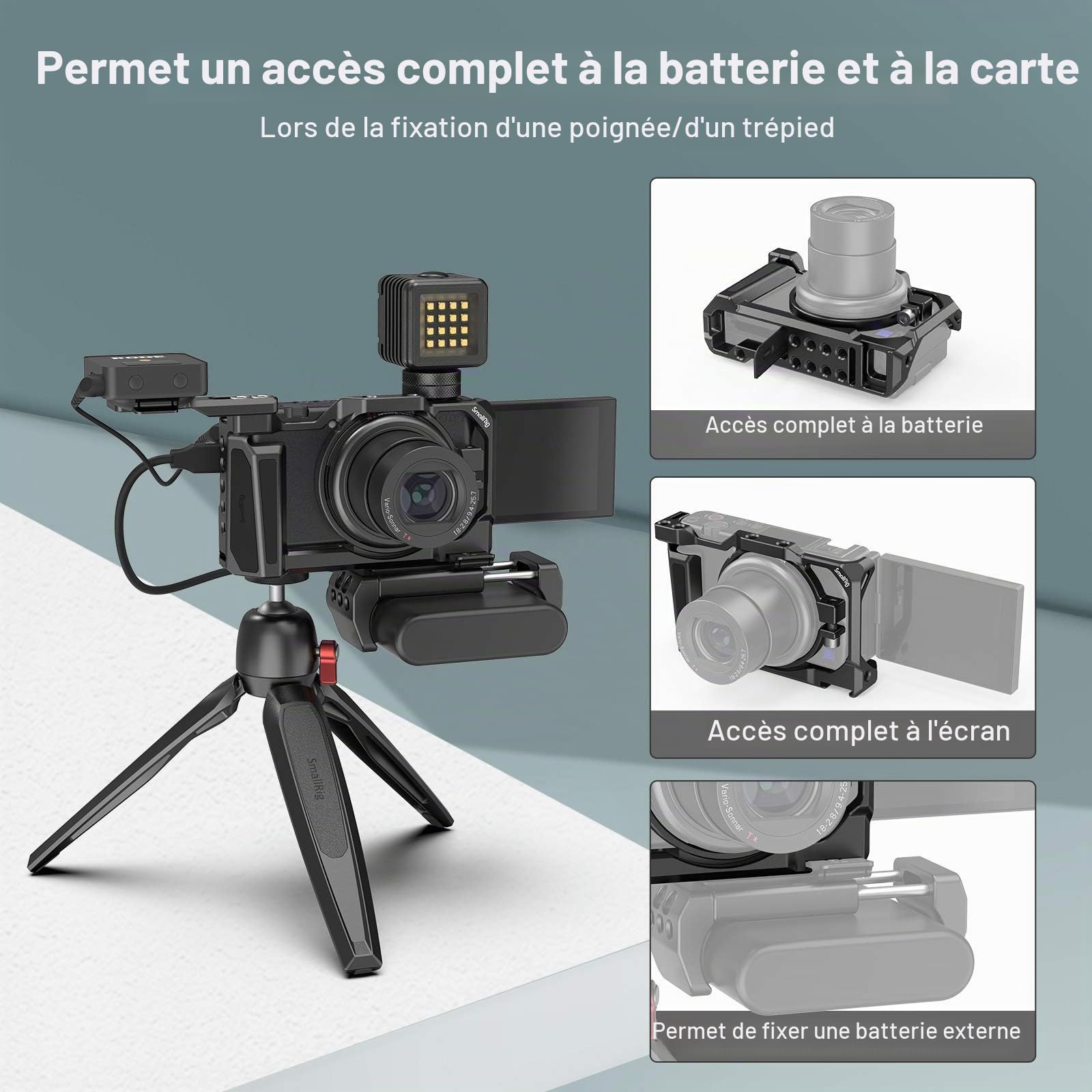 SMALLRIG Cage pour Sony ZV-1F, ZV1, ZV-1 II avec Cold Shoe Intégré - 2938