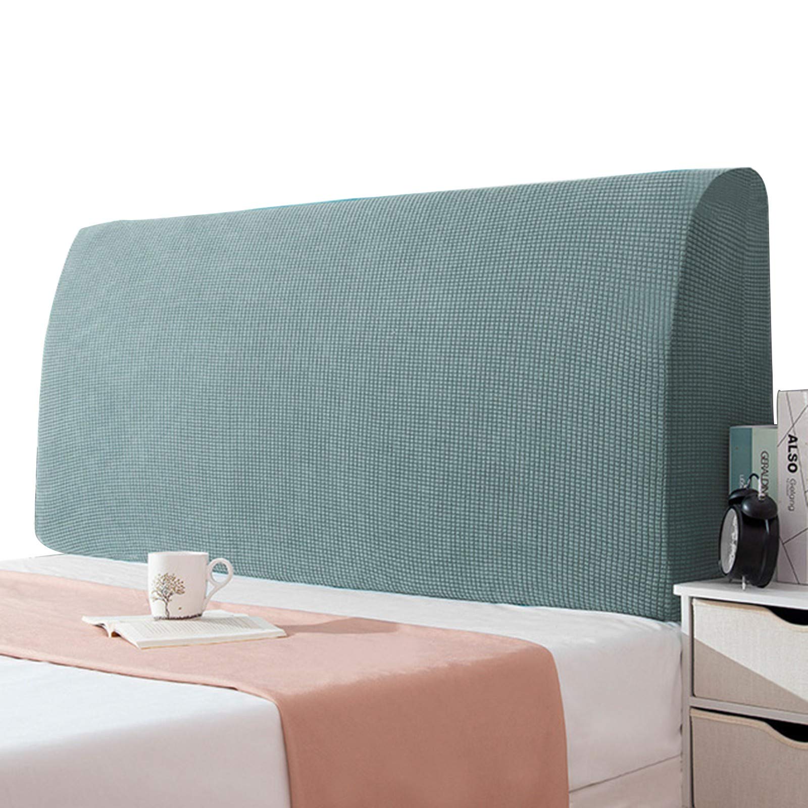 PPGE Home Bed Headboard Cover Dustproof All-Inclusive Bed Headboard Cover Slipcover Backrest Cover Super Soft Crushed Velvet for Bedroom Decor #6-120*(50~95) CM