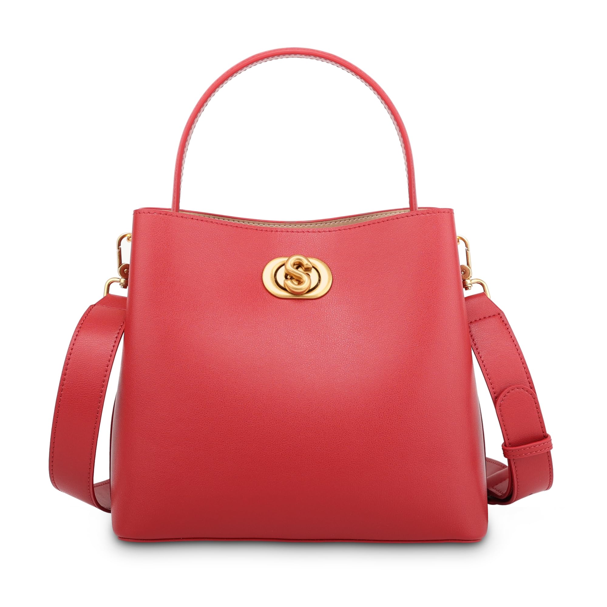 SADI Echtes Leder Handtasche Damen,Umhängetasche Damen, Modische Beuteltasche Handtasche mit Abnehmbares Riemen